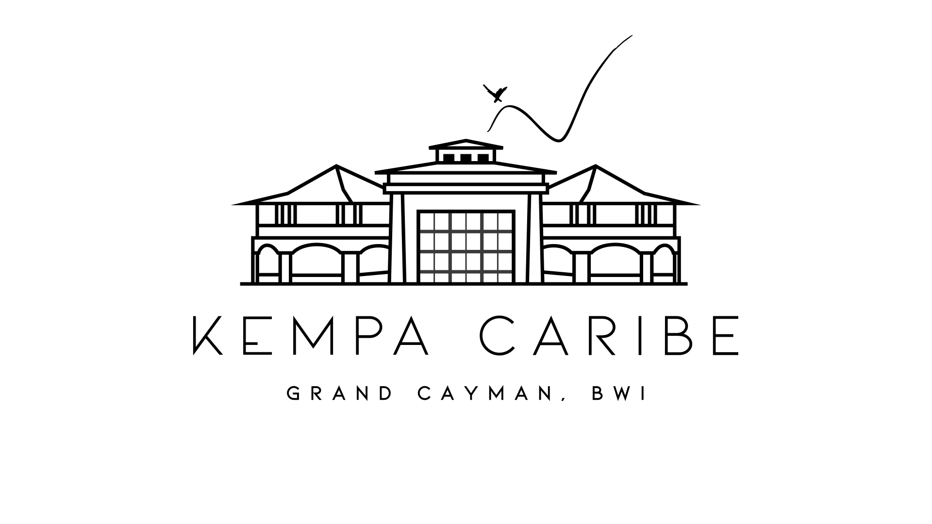 a black and white logo for Kempa Caribe in Grand Cayman, BWI