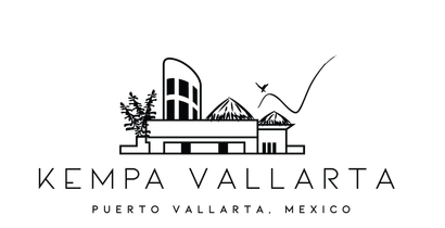 a black and white logo for a Kempa Vallarta in Puerto Vallarta, Mexico